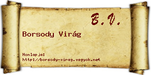 Borsody Virág névjegykártya